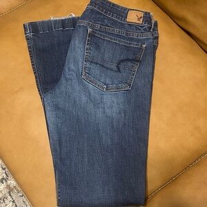 American Eagle Outfitters Dark Indigo flare/wide leg Jeans